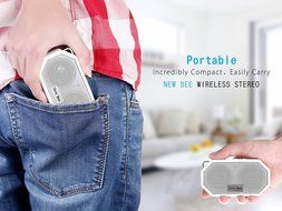 IP66 Bluetooth Portable Waterproof Wireless Outdoor Shower Speaker, Bluetooth CRS 4.0 Stereo with Built-in Mic... N10