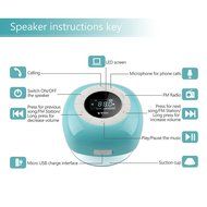 Vtin Relaxer Bluetooth Speaker with FM Radio, Mini Water Resistant Shower Speaker with Bluetooth 4.0, LCD Display... N9