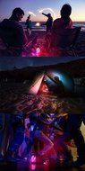 360 Degree Colorful shinning LED Lights wireless bluetooth speaker Hot Pulse Support TF card speaker (red)