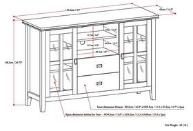 Simpli Home Artisan TV Media Stand for TVs up to 60&quot;, Medium Auburn Brown N7