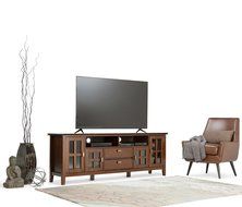 Simpli Home Artisan TV Media Stand for TVs up to 60&quot;, Medium Auburn Brown N9