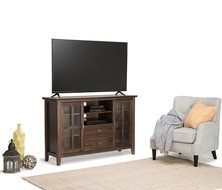 Simpli Home Artisan TV Media Stand for TVs up to 60&quot;, Medium Auburn Brown N21