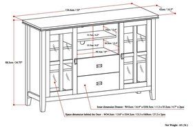 Simpli Home Artisan TV Media Stand for TVs up to 60&quot;, Medium Auburn Brown N37