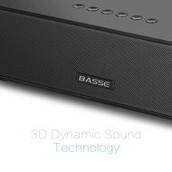 Basse Portable Dual-Driver Wireless Bluetooth Speaker with 2200mAh Battery and Built-in Mic - Black N5