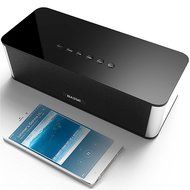 Basse Portable Dual-Driver Wireless Bluetooth Speaker with 2200mAh Battery and Built-in Mic - Black N7