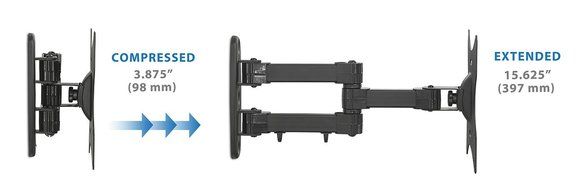 Mount-It! MI-02-223 Swivel Full Motion Articulating Tilting TV Wall Mount, Computer Monitor Mount, Corner Bracket... N6