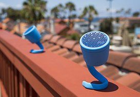 BOOM Swimmer DUO - Dirt, Shock, Waterproof Bluetooth Speaker with Stereo Pairing (Blue) N10
