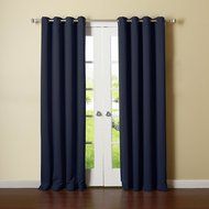 Best Home Fashion Premium Thermal Insulated Blackout Curtains - Antique Bronze Grommet Top - Royal Blue - 52"W... N17
