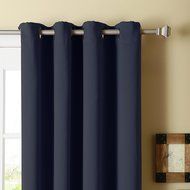 Best Home Fashion Premium Thermal Insulated Blackout Curtains - Antique Bronze Grommet Top - Royal Blue - 52"W... N65