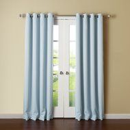 Best Home Fashion Premium Thermal Insulated Blackout Curtains - Antique Bronze Grommet Top - Royal Blue - 52"W... N92