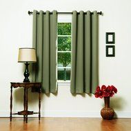 Best Home Fashion Premium Thermal Insulated Blackout Curtains - Antique Bronze Grommet Top - Royal Blue - 52"W... N97