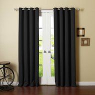 Best Home Fashion Premium Thermal Insulated Blackout Curtains - Antique Bronze Grommet Top - Royal Blue - 52"W... N106
