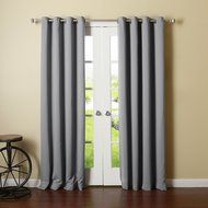 Best Home Fashion Premium Thermal Insulated Blackout Curtains - Antique Bronze Grommet Top - Royal Blue - 52"W... N129