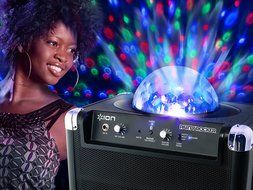 ION Party Rocker portable Bluetooth speaker system with built-in light show (Old Model) N6