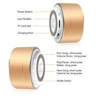 Jemma A10 Bluetooth Speaker Wireless Portable LED Metal Crystal Clear Sound Loud Volume More Bass Hand Free with... N19
