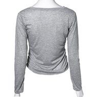 AIMTOPPY Women Casual Slim Long Sleeve Blouse T-Shirt Cotton Tops Pullover (S, Gray) N4