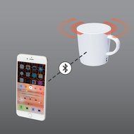 CTA Digital SP-BMSW Bluetooth Speaker Mug with Mug Stand &amp; Porcelain Mugs N4