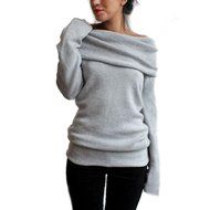 AIMTOPPY Women Long Sleeve Hoodie Sweatshirt Sweater Hooded Coat Pullover Shirt (S, Gray)