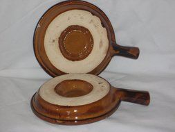 Set Of 2 - Glazed Stoneware SNAIL ESCARGOT MUSHROOM Baking &amp; Serving Dishes N2