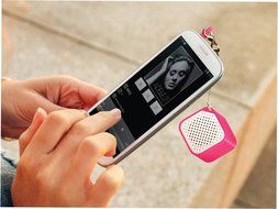 SoundLogic XT 2-In-1 Portable Bluetooth Mini Cube Speaker &amp; Selfie Remote, Purple N4