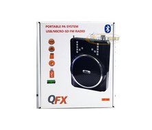 QFX BT-84 Rechargeable PA System w/Bluetooth/USB/MicroSD-IN/Headset Mic - BLACK