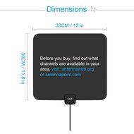 GET Digital TV Antenna 50 Miles Range Indoor Amplified Antenna with High Performance-13 ft Coaxial Cable-Black N2