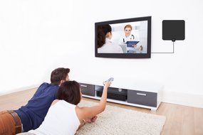 GET Digital TV Antenna 50 Miles Range Indoor Amplified Antenna with High Performance-13 ft Coaxial Cable-Black N5