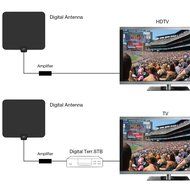 GET Digital TV Antenna 50 Miles Range Indoor Amplified Antenna with High Performance-13 ft Coaxial Cable-Black N7