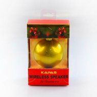 KAPAS Christmas Jingle Ball Ornament Portable Bluetooth Wireless Speaker (Gold)