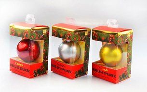 KAPAS Christmas Jingle Ball Ornament Portable Bluetooth Wireless Speaker (Gold) N2