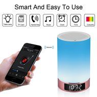 LEDMO LED Bluetooth Speakers with Touch Lamp, Music Player, Hands-free, Alarm Clock and Changing Colored LED Lights N2