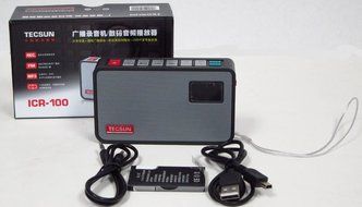 Tecsun ICR-100 4-in-1 Pocket FM Radio with ETM Tuning, Digital Recorder, MP3 Player with Built-in Micro SD Card... N5