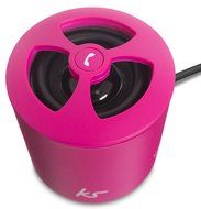 KitSound PocketBoom Wired Rechargeable Portable Speaker with 3.5mm Aux Cable - Pink N3