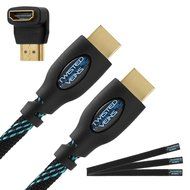 Twisted Veins 100&rsquo; High Speed HDMI Cable + Right Angle Adapter and Three Micro Velcro Cable Ties (Latest Version...