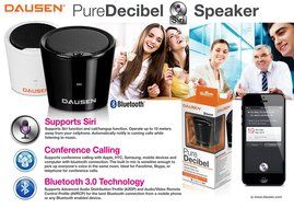 Ultra Compact Pure Decibel White Bluetooth Speaker, Minimalist Design, by Dausen with Siri Support for iPhone,... N4