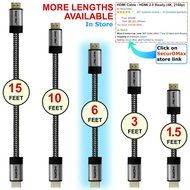 HDMI Cable 6ft - HDMI 2.0 (4K) Ready - 28AWG Braided Cord - High Speed 18Gbps - Gold Plated Connectors - Ethernet... N7