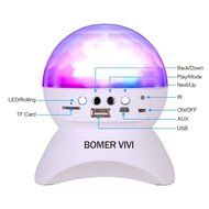 BOOMER VIVI Disco DJ Bluetooth Speakers Rotating LED Strobe Bulb 6 Changing Multi-Color Crystal Stage Light, Bluetooth... N4