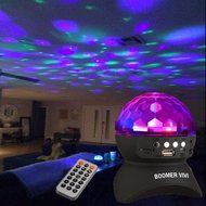 BOOMER VIVI Disco DJ Bluetooth Speakers Rotating LED Strobe Bulb 6 Changing Multi-Color Crystal Stage Light, Bluetooth... N6