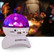 BOOMER VIVI Disco DJ Bluetooth Speakers Rotating LED Strobe Bulb 6 Changing Multi-Color Crystal Stage Light, Bluetooth... N10