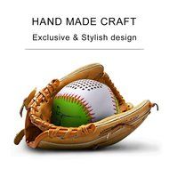 Flesser&reg; Leather Cover Baseball Shaped Hand-Stitching Wireless Bluetooth Baseball Rechargeable Speakers Hand-free... N3