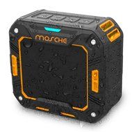 Bluetooth Speakers, Mosche Portable Waterproof Bluetooth Speaker 5W for Shower and Outdoor (Black/Orange）