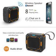 Bluetooth Speakers, Mosche Portable Waterproof Bluetooth Speaker 5W for Shower and Outdoor (Black/Orange） N4