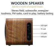Flylion Wooden Bluetooth 4.0+EDR Speaker Bass Diaphragm AUX Audio FM Radio 3 Inch Full Frequency Speaker (Brown) N3