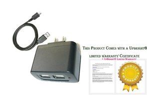 UpBright&reg; New USB AC / DC Adapter + USB Charging Cable For iSound Fire Aluminum i.Sound Rechargeable Portable...