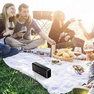 Bluetooth Speakers, Parikaras Stereo 20W Speaker (Dual 10W Drivers, Dual Passive Subwoofer, Strong Bass, Aluminum-Alloy... N7