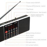 LEFON Multifunctional Bluetooth Dual Channel Digital AM / FM Radio Media Speaker MP3 Music Player Support TF Card... N52