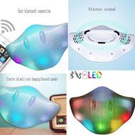 Dynamic LED Lights Nightlight Wireless Portable Bluetooth Stingray Fish/Shark-shape Speaker Support TF Card for... N2