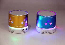 Smileto New Pattern Mini Bluetooth Speaker Apple LED Light Wireless Smart Hands Free Speaker With FM Radio Support... N8