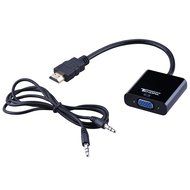 Tendak Gold-Plated Active HD 1080P HDMI to VGA Converter Adapter Dongle with 3.5mm Audio for Laptop PC Projector... N28
