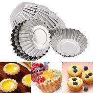 Delight eShop Baking Tool 10PCS Egg Tart Aluminum Cupcake Cake Cookie Flower Mold Mould Tin N2